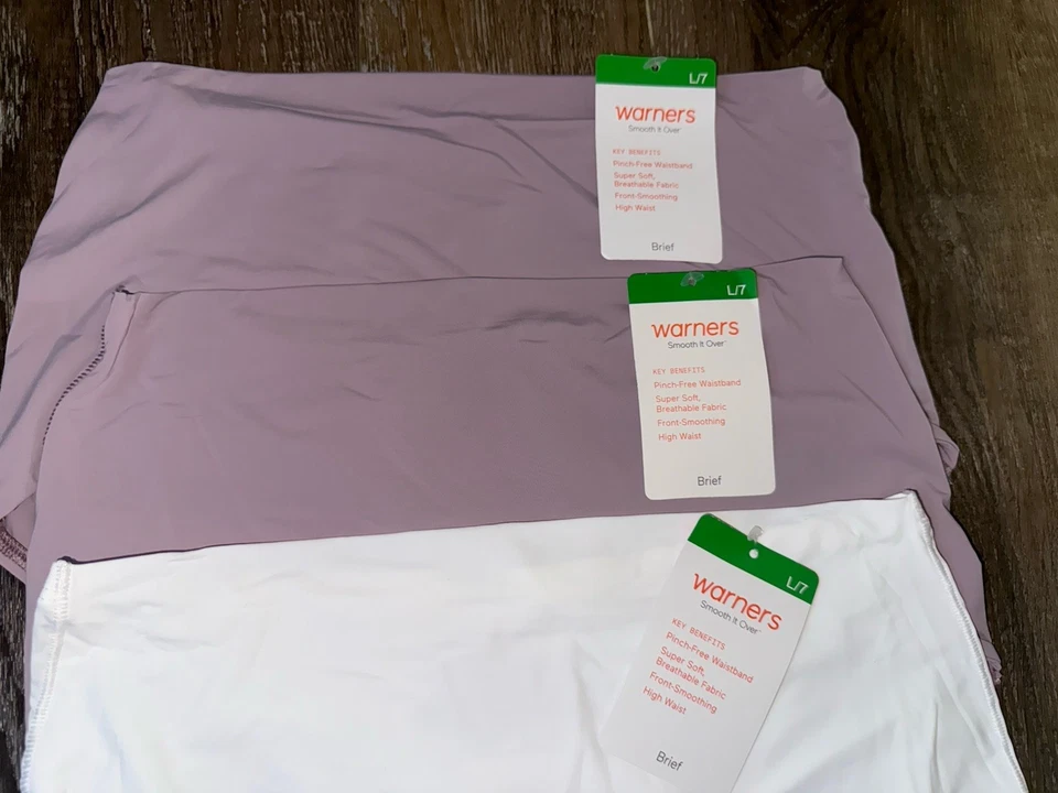 Advertencias ~ Ropa Interior Breve Mujer Bragas Nylon Suave Sobre Cintura Alta 4 Pares ~ L Foto 3 de 4