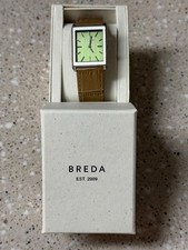 Breda Womens 1736j Green Dial Brown Leather Band 26mm Quartz Analog Watch 7.5in