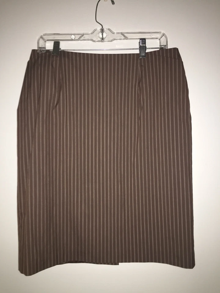 Traje de Primavera Forrado Talbot’s 3 Piezas Marrón Pin Rayas Talla 12 Foto 3 de 4