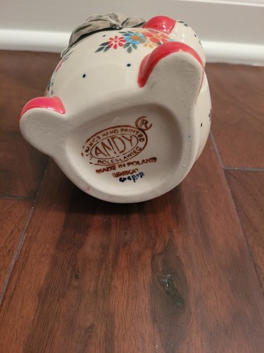 Unikat polnische Keramik Keramik Wichtel, Boleslawiec, steht 9 1/2" hoch - Bild 5 von 5