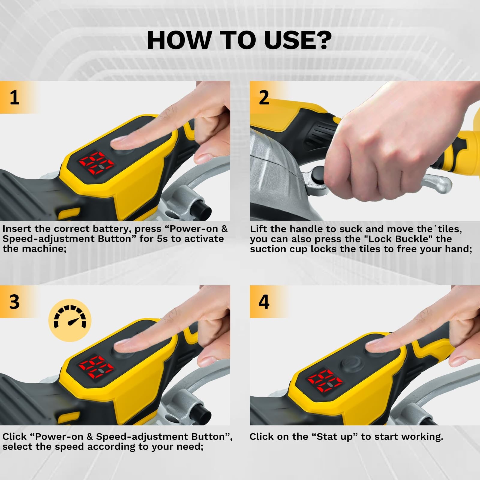 Tile Vibration Tool Compatible with Dewalt 20V Max Battery, Tile Vibration Le 