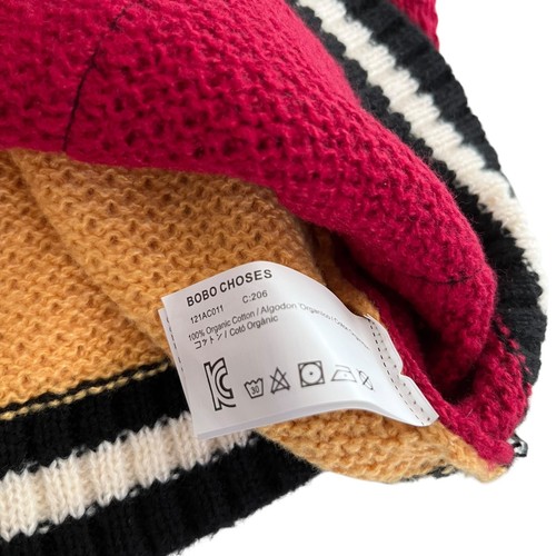 Bobo Choses Boys Color block wool blend knit cardigan sweater size 10-11NWT - Picture 6 of 9