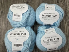 Knit Picks Snuggle Puff Yarn 4x 50g Balls 75% Pima Cotton Nylon Blue