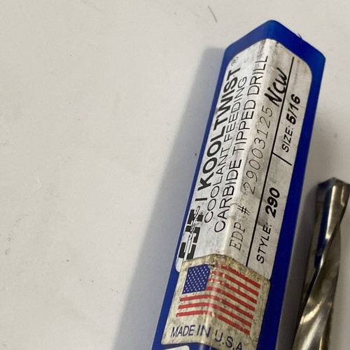 CJT Kooltwist Carbide Tipped Coolant Thru Drill Bit 5/16” 290 Uncoated (I19) - Picture 2 of 5
