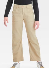 NEW Art Class Girl's Twill Barrel Leg Pants Tan Size 12