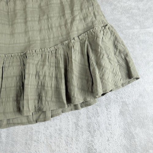 Minifalda Caslon para mujer XXL verde oliva con volantes en capas dobladillo cintura elástica tirar - Imagen 9 de 13