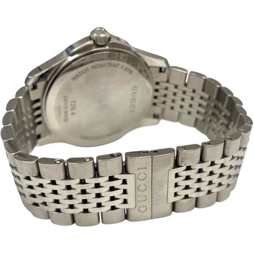 GUCCI WATCH 126.4 G TIMELESS DIAMANTE QUARTZ BROWN DIAL SS STAINLESS STEEL MEN'S - 第 7/12 張圖片