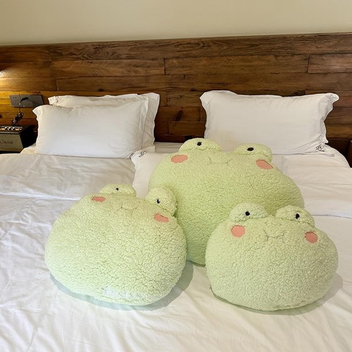 Frog Plush Pillow, Adorable Stuffed Animal (15 * 14 Small, Light Green - Picture 6 of 8