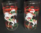 Set of 2 ~ House of Lloyd ~ Carousel Horse 12 oz Christmas Glasses Tumblers 1990