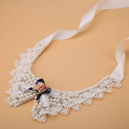 Pet Beautiful Pearl Necklace, Teddy Adjustable Bow Tie with Pearl Dogs Neck C... - Picture 8 of 8