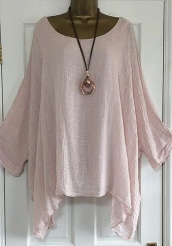 2025 Autumn Womens Clothing Fashion Batwing Sleeve Solid Color Loose O-Neck 3/4 - Picture 10 of 31