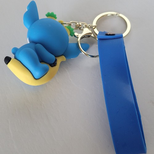 Stitch Keychain Charm Lilo & Stitch Blue Rubber Figure Key Ring Strap Bag Charm - Picture 8 of 23