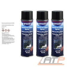 3x 500ml PRESTO UNTERBODENSCHUTZ UBS BITUMEN SCHWARZ STEINSCHLAGSCHUTZ SPRAY