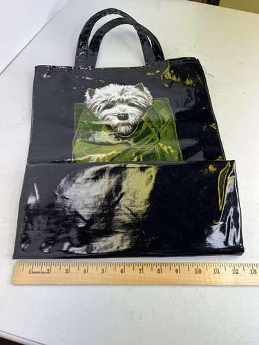 Harrods Knightsbridge Shopping Bag Tote West Highland Terrier Westie Dog Green - Picture 6 of 9