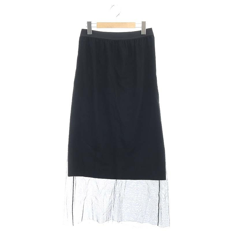 ロビ 【Ordinary Joy】Tailered Long OP Ordinary Joy Cotton Tulle Skirt Maxi Length Black Women's