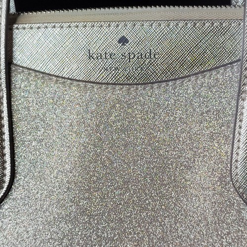 kate spade New York Glimmer Shimmering Silver Glitter Bag Satchel Crossbody - Picture 2 of 16