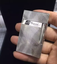 S T Dupont Diamond Pattern Loud Ping Sound, Butane Refillable, Gold Finish, Sil