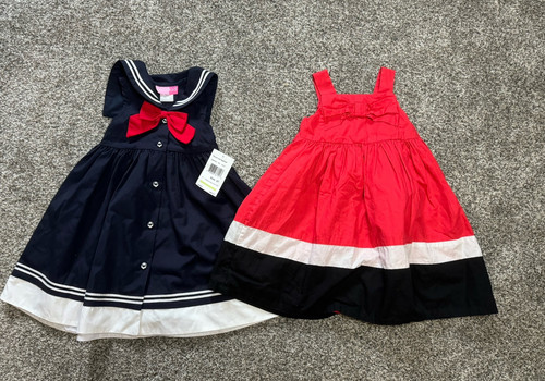 New Good Lad Girl’s Size 4T Dress Navy Nautica Sailor Collar and Red Dress 4T - Picture 1 of 13