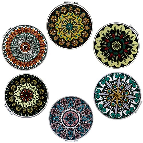 Small Compact Mirror Magnifying Travel Pocket Mirrors Handheld Foldable Mini