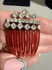 1950s Vintage Rhinestone Hair Comb please see description
