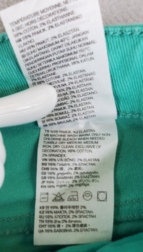 H&M Divided Pants Womens 10 Aqua Green Denim Wide Leg High Rise Stretch Casual - Picture 12 of 19