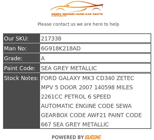 FORD GALAXY EXPANSION HEADER BOTTLE ZETEC MK3 CD340 2261CC PETROL 6G918K218AD - Picture 21 of 22