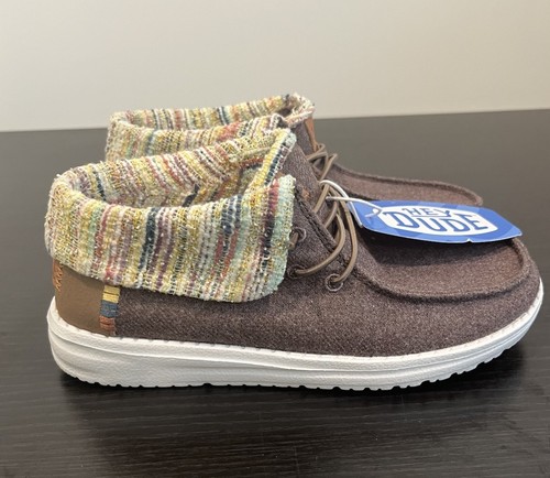 NEW Hey Dude Wendy Fold Baja Brown Slip On Shoes Booties Women’s SZ 5 - Picture 3 of 12