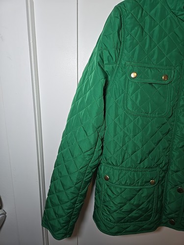 NWT Crown & Ivy Core Barn Jacket, Women's, Quilted, Ivory, Size Large- Green - Picture 4 of 8