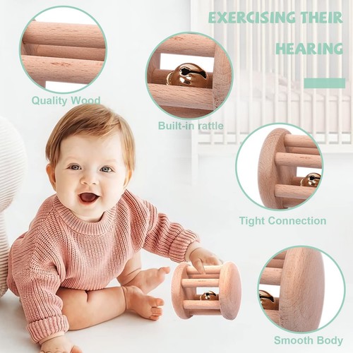 6 Pieces Toy Set- Wooden Baby Toys for Babies 0-6 Months,Wooden Toys for Babi... - Picture 5 of 7