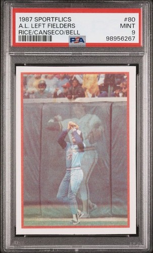 1987 Sportflics JIM RICE JORGE BELL JOSE CANSESCO #80 MLB HOF Vtg Graded Card