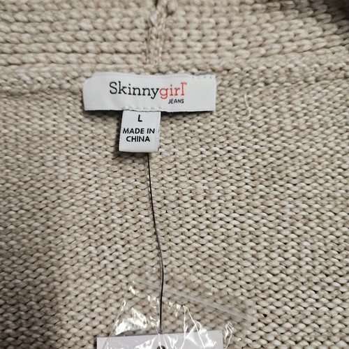 Cárdigan Suéter Skinnygirl De Gran Tamaño Botón Frontal Beige Neutro | Talla L - Imagen 5 de 10