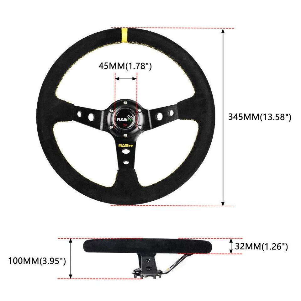 14in Steering Wheel+Quick Release+Hub Adapter E30H For BMW M3 M5 318I 325 528e Foto 2 de 4