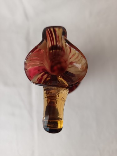 AIGUIERE VASE SOLIFLORE EN VERRE SOUFFLE MOUCHETE MURANO? CLICHY? H.25CM - Imagen 5 de 6