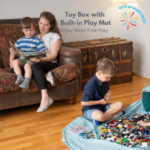 Toy Storage Box with Play Mat for Kids | ToyBox for bricks, cars, dolls. - Picture 7 of 7