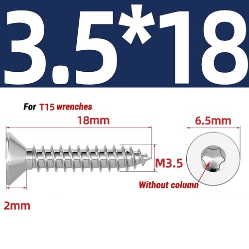2mm 2.3mm 2.6mm 3mm ~ 6mm Torx Countersunk Fully Threaded Chipboard Wood Screws - Picture 63 of 100