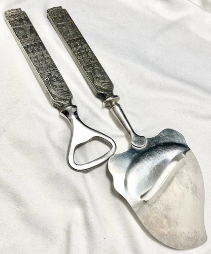 Vintage Viking Konge Tinn Spar Pewter Cheese Plane Slicer Bottle Opener Norway - Picture 2 of 6