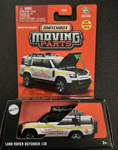 New! 2025 Matchbox Moving Parts #24 Land Rover Defender 130 WHITE | EMERGENCY - Picture 1 of 4