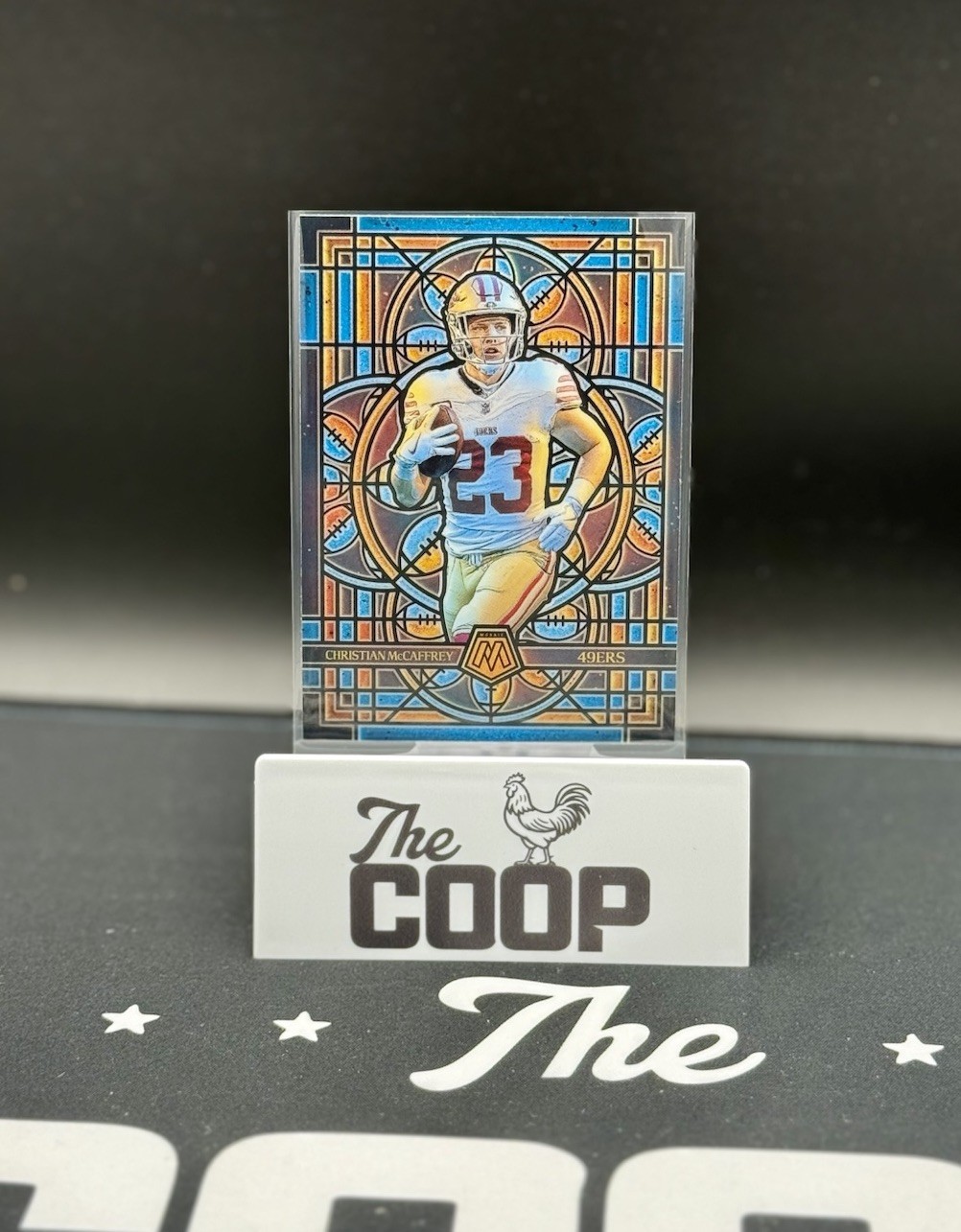 2025 Panini Mosaic Christian McCaffrey Stained Glass Case Hit – 49ers