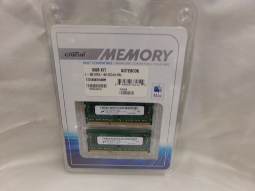 Crucial Memory Mac Compatible 16GB Notebook Kit DDR3L 1600 SODIMM PC3-12800S