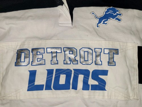 NFL MENS Tommy Hilfiger Rugby Top DETROIT LIONS LONG SLEEVE Shirt M Medium - Picture 2 of 10