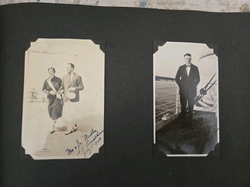 180 LOT Antique 1930s B &W REAL PHOTO & POST CARD ALBUM Canada Germany Travel - 第 1/18 張圖片