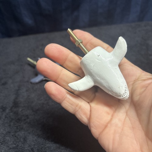 2 Shark Drawer Knobs/Handle Pulls Ocean Nautical Cabinet Coastal Sea Life Q7 - Picture 19 of 19