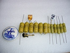 Mullard Mustard Capacitor  .01uf ,  .012uf  10nF, 12nF, 15nF, 160V
