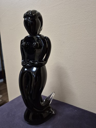 Vtg. Murano - Black Mermaid with Clear Tail Tips - 12" Tall - Bild 5 von 14