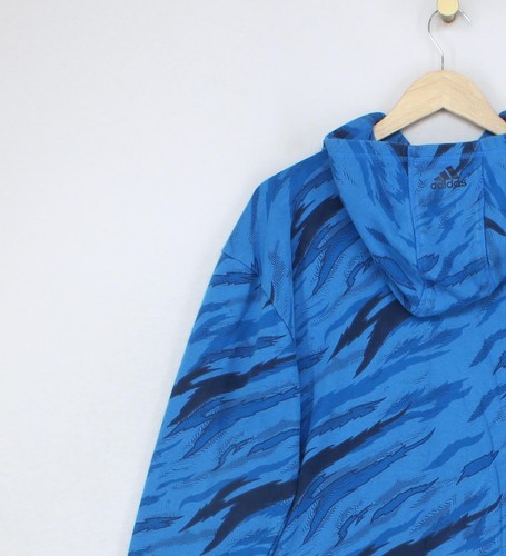 Adidas Patterned Hoodie Lightweight Blue Sweatshirt Boys Size XL - Picture 11 of 14