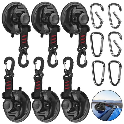 #ad Hlogree 6PCS Heavy Duty Suction Cups Anchor with HooksVacuum Suction Cup Cam... $36.99