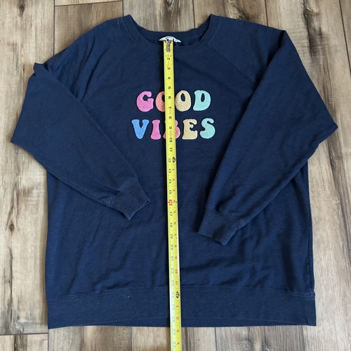 Wildfox Good Vibes Sweatshirt Oversized Pullover Rundhals Herbst kuschelig flauschig Gr. L - Bild 5 von 8