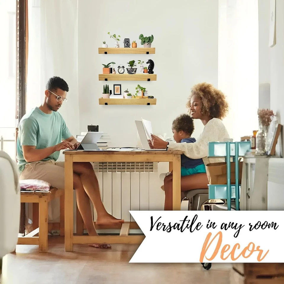 Autumn Alley  3-Tier Floating Wood Shelves for Wall-Use as Trays or Wall Shelves - Image 4 of 4