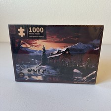 New In Sealed Box 1000 Piece Christmas Winter Mountain Scene Jigsaw Puzzle