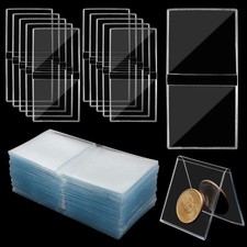 60pcs Double Pocket Clear Coin Pocket Sleeves 2inch Plastic Coin Holders Coin...